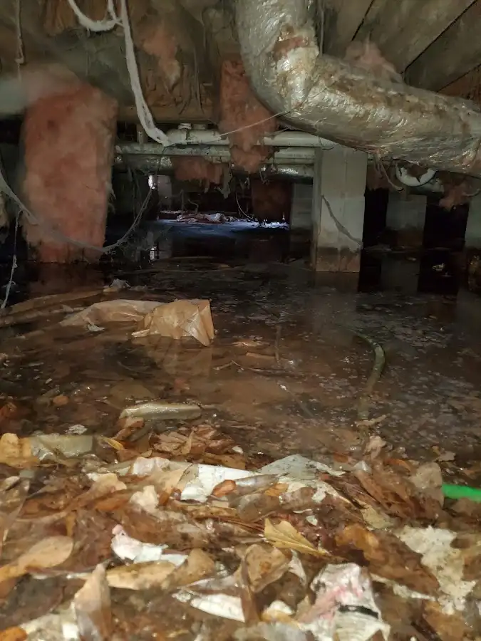 Crawl space flood assessment for Commercial Water Damage Restoration in Trophy Club